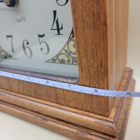 Ridgeway Desk Mantel Clock Real Oak Wood Quartz Movement USA Tested Works - Picture 14 of 16